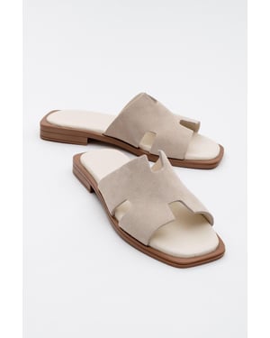 Jez Leder Slide Sandale (Women)