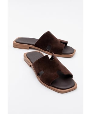 Jez Leder Slide Sandale (Women)