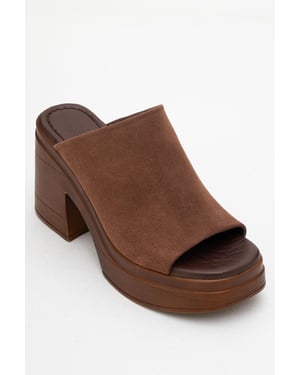 Nola Leder Plateau Mules (Women)