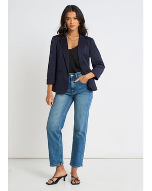 Marineblaue Ponte Edge to Edge Jacke