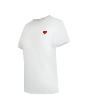 Moschino T-shirt Mit Kleinem Roten Herzlogo (weiß)
