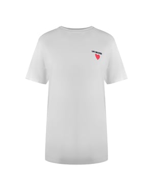 Moschino T-shirt Mit Kleinem Herz-logo, Weiß