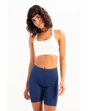 JUSTEVER Sport-BH für Damen, leicht stützend, mit herausnehmbaren Cups und Rückendetail, weiß - Surge
