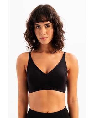 JUSTEVER Nahtloser Minimizer-BH mit herausnehmbaren Polstern, Schwarz, Damen-Laser-BH - Luna