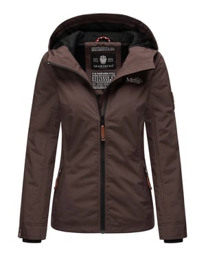 Marikoo Damen Übergangsjacke – Brombeere, leicht mit Kapuze & Kragen