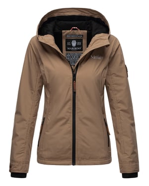 Marikoo Damen Übergangsjacke – Brombeere, leicht mit Kapuze & Kragen