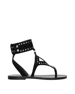 Isabel Marant Schwarze Leder Flip-Flop Sandalen