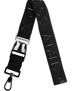 Dolce & Gabbana Schwarzer Stretch-Polyester Gummierter DG Logo Schlüsselanhänger