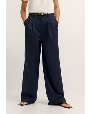 Bugatti Damen Chinohose mit weitem Bein aus Stretch-Baumwolle