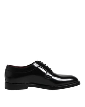 Dolce & Gabbana Schwarze Kalbsleder Schnürschuhe Derby