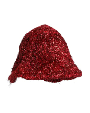 Dolce & Gabbana Roter Viskose-Glitter Bucket Hat mit breiter Krempe