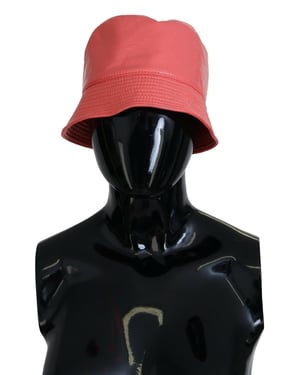 Dolce & Gabbana Pfirsich Stepp-Kunstleder Damen Bucket Cap Hut