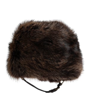 Dolce & Gabbana Brauner Pelz Damen Bucket Hat
