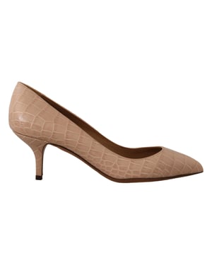 Dolce & Gabbana Beige Leder Spitzenabsatz Pumps Schuhe