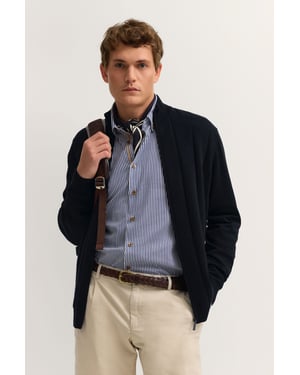Bugatti Herren Strickjacke mit Streifen in 3D-Optik