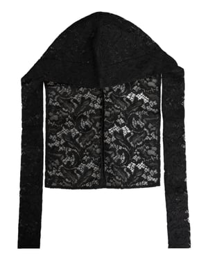 Dolce & Gabbana Schwarze Blumen-Spitzen-Kopfbedeckung