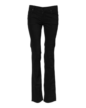 Ermanno Scervino Schwarze Baumwoll-Stretch Glockenbootcut-Denimjeans