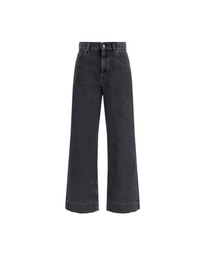 Chloé Schwarze Baumwolle Hohe Taille Jeans