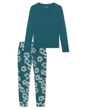 Schiesser Damen Pyjama ModernSchlafanzug, Pyjama Set, Nachtwäsche