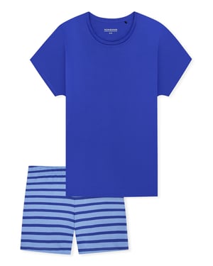 Schiesser Damen Pyjama Casual EssentialsSchlafanzug, Pyjama Set, Nachtwäsche