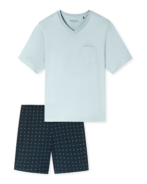 Schiesser Herren Pyjama Comfort EssentialsSchlafanzug, Pyjama Set, Nachtwäsche