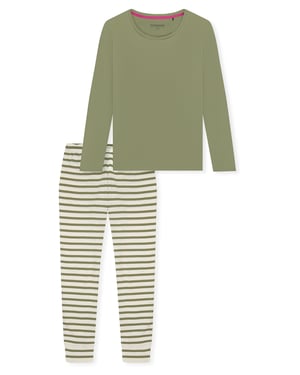 Schiesser Damen Pyjama Casual EssentialsSchlafanzug, Pyjama Set, Nachtwäsche