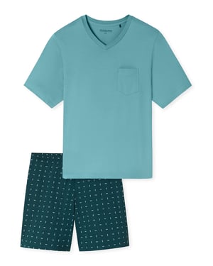 Schiesser Herren Pyjama Comfort EssentialsSchlafanzug, Pyjama Set, Nachtwäsche