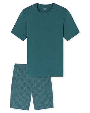 Schiesser Herren Pyjama Casual EssentialsSchlafanzug, Pyjama Set, Nachtwäsche