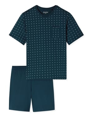 Schiesser Herren Pyjama Comfort EssentialsSchlafanzug, Pyjama Set, Nachtwäsche