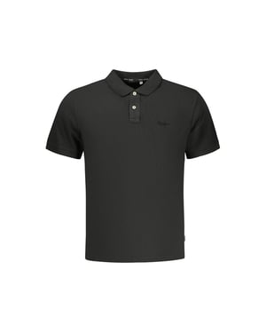 Pepe Jeans Schwarzes Baumwoll-Herren-Polohemd