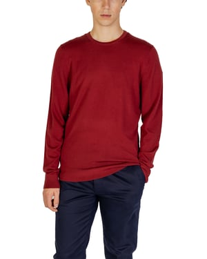 Crewneck-Pullover Uni Bordeauxrot