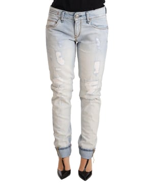 Acht Distressed Jeans Geradeschnitt