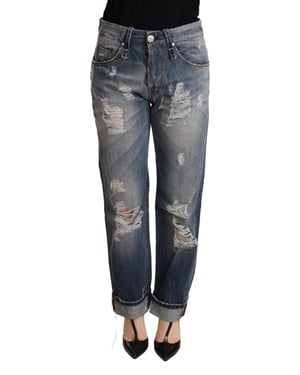 Boyfriend Jeans mit Abnutzungen und Rissen