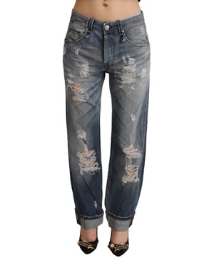 Zerrissene Boyfriend-Jeans mit Used-Look