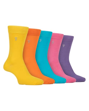 5er-Pack Herren Socken aus Bambus mit Muster - Weich, Atmungsaktiv, Stilvoll, Alltäglicher Komfort