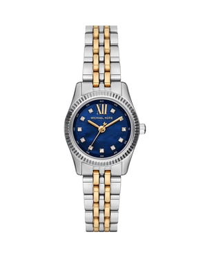 Michael Kors MK4865 Lexington blaue Zifferblatt Damen Uhr mit zwei Farben