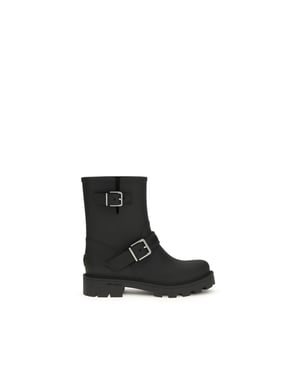 Jimmy Choo Schwarze Polyurethan Regenstiefel