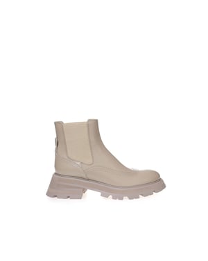 Alexander McQueen Beige Leder Chelsea Boots