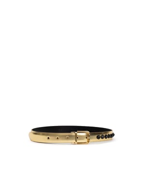 Dolce & Gabbana Gold Leder Gürtel regulär