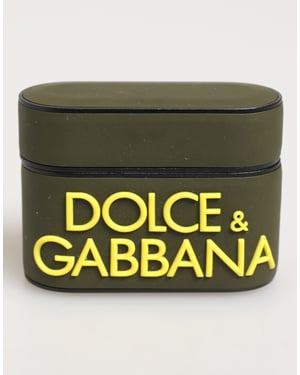 Dolce & Gabbana Armygrün Gummi-Logo-Prägezubehör AirPods-Hülle