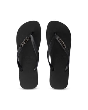 Silberne kleine Flip-Flops, schwarz