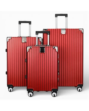 Red Hardshell Koffer Dual 4 Wheel ABS Gepäck Kabinenkoffer