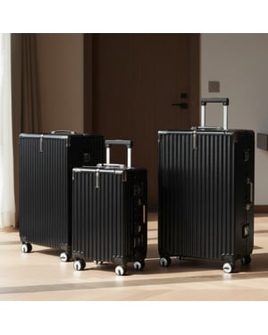 Schwarzer Hardshell-Koffer Dual 4-Wheel ABS Gepäck Kabinenkoffer