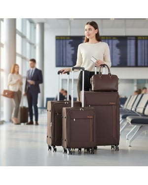 Leichtes braunes Soft-Casing-Koffer 8-Rad-Reisegepäck