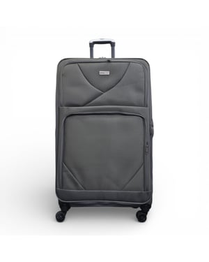 Softshell, leichter grauer Nylon-Reisekoffer mit vier Rädern, Holiday Extra Large Koffer
