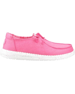 HEYDUDE Wendy Stretch Canvas Baumwoll Frauen Fandango Rosa Mokassins Schuhe