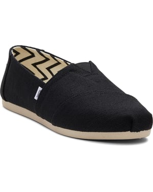 TOMS Alpargata Classic Baumwolle Damen Schwarze Espadrilles
