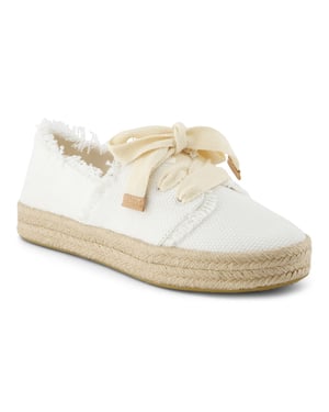 TOMS Carolina Lace Up Baumwolle Damen Weiße Espadrilles Am Strand