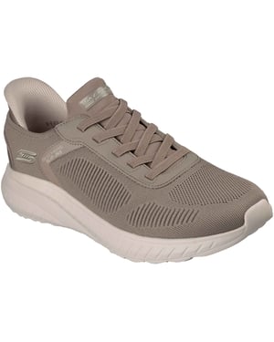 Skechers BOBS Sport Squad Chaos Solid Step Textil Herren Dunkel Taupe Sneakers