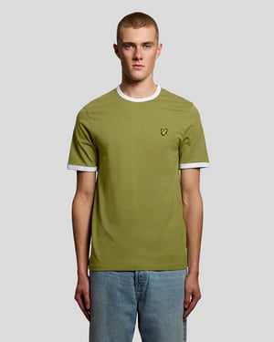 Ringer Baumwoll Rundhals-T-Shirt